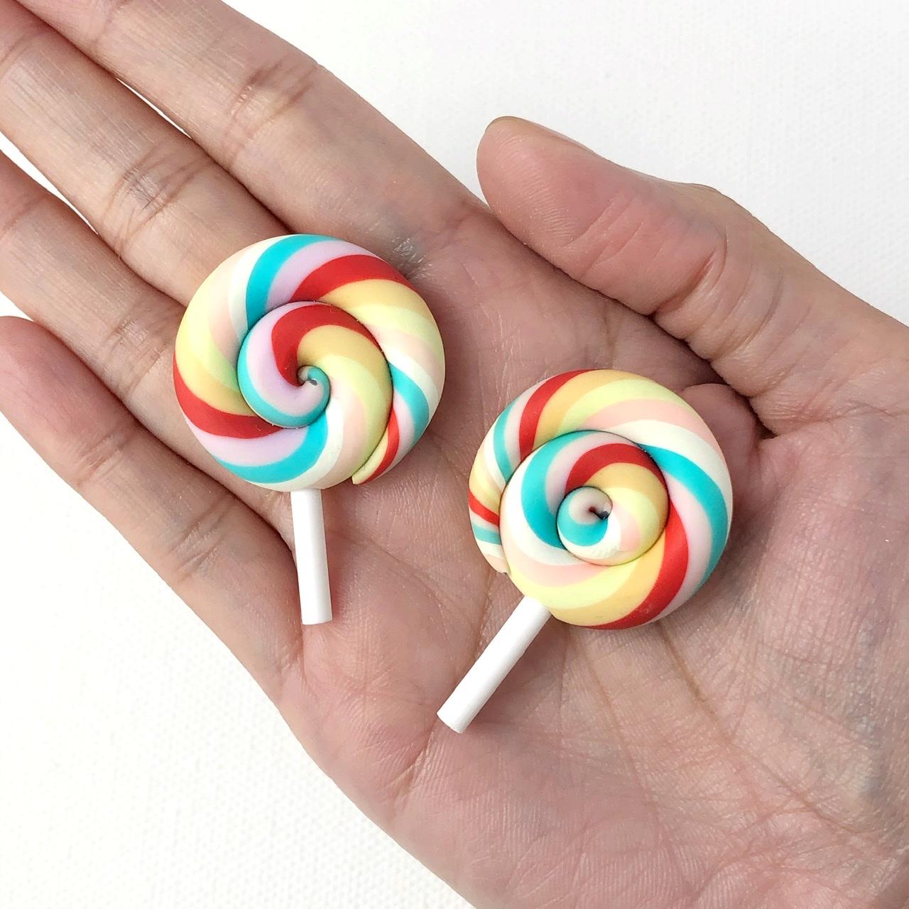 Rainbow Light Swirl Lollipop Polymer Clay — Love Safiya Craft Supplies